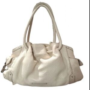 Cole Haan Ivory Pebbled Leather Handbag
